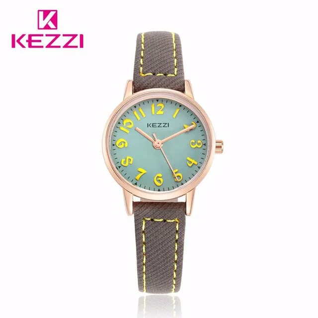 KEZZI Brand Watches Fashion Models Female Students Casual Quartz Wrist Watch Fabric Strap Arabic Numerals Dial Girl Wristwatches