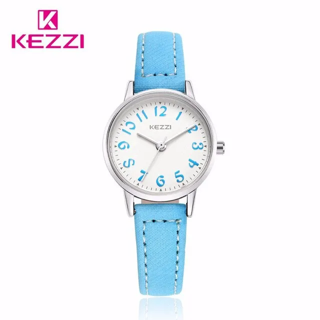 KEZZI Brand Watches Fashion Models Female Students Casual Quartz Wrist Watch Fabric Strap Arabic Numerals Dial Girl Wristwatches