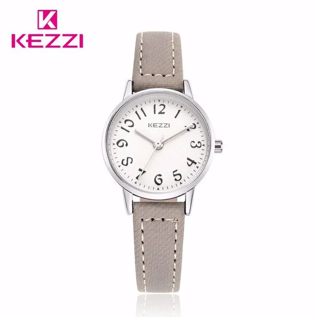KEZZI Brand Watches Fashion Models Female Students Casual Quartz Wrist Watch Fabric Strap Arabic Numerals Dial Girl Wristwatches