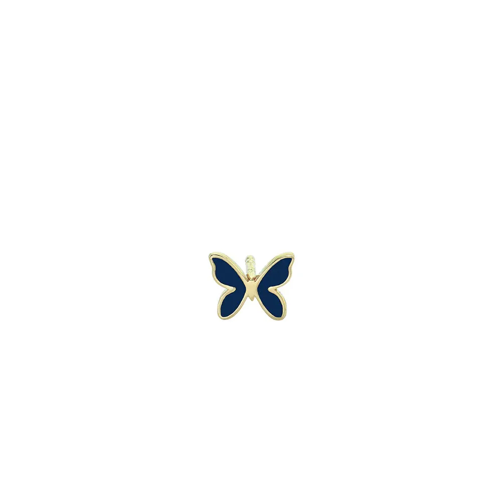 Kids Collection Gold & Enamel Mini Butterfly Stud