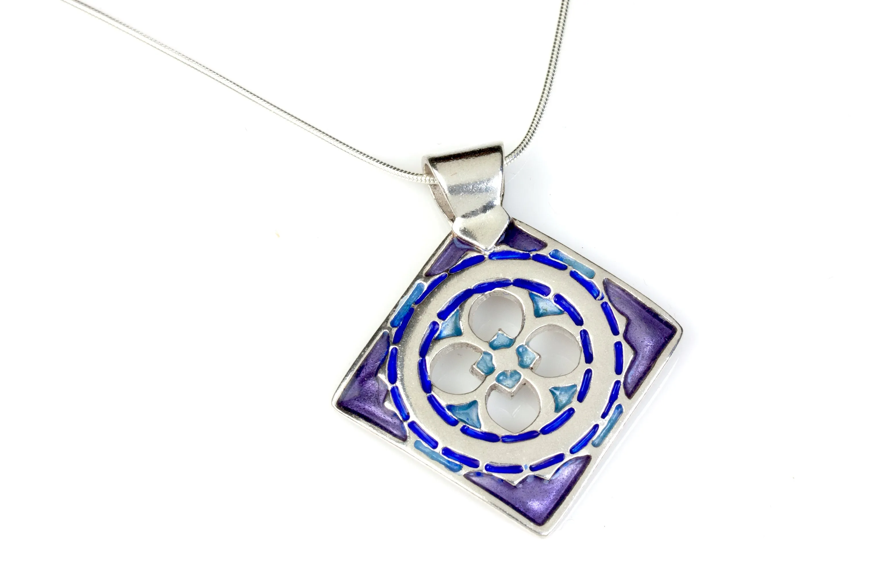 Kismet Enameled Silver Pendant