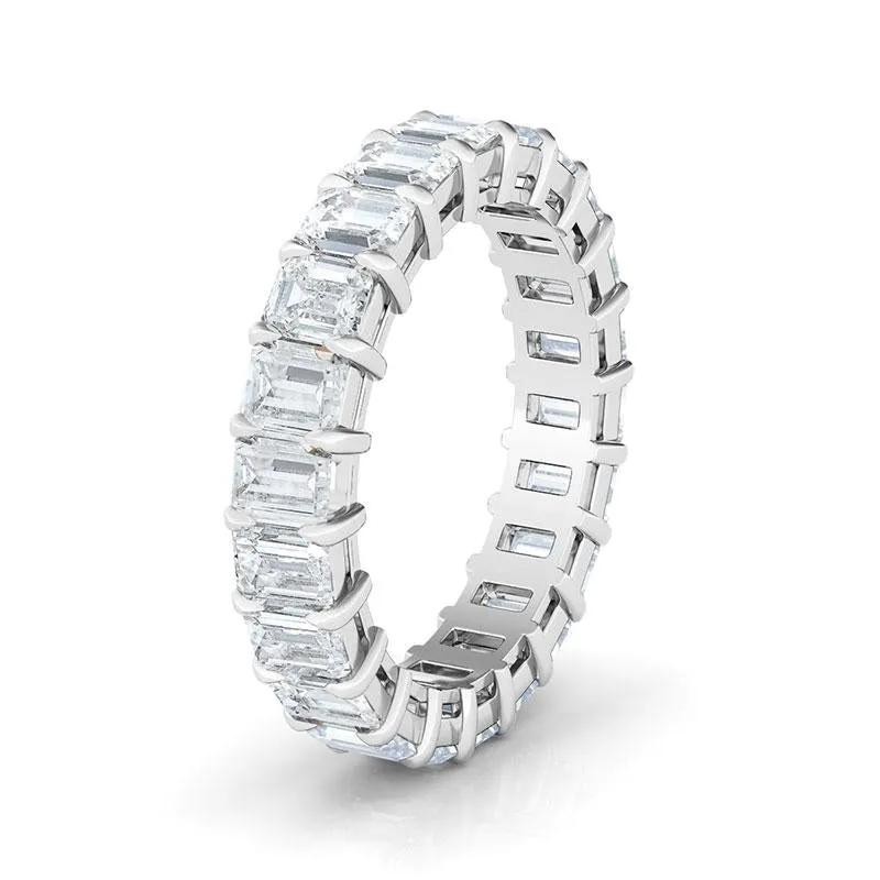 Lab Grown Emerald Cut Diamond Eternity Band
