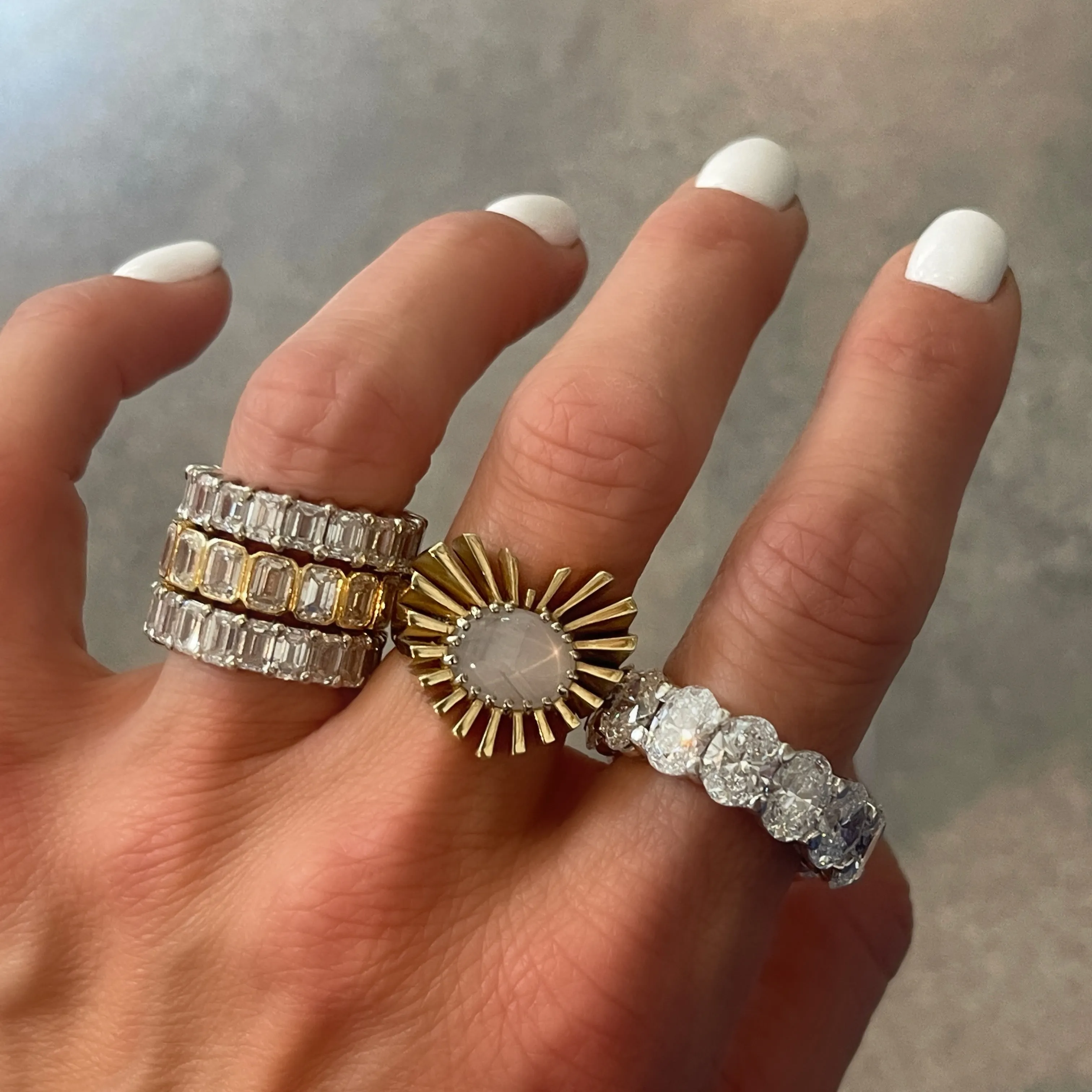 Lab Grown Emerald Cut Diamond Eternity Band