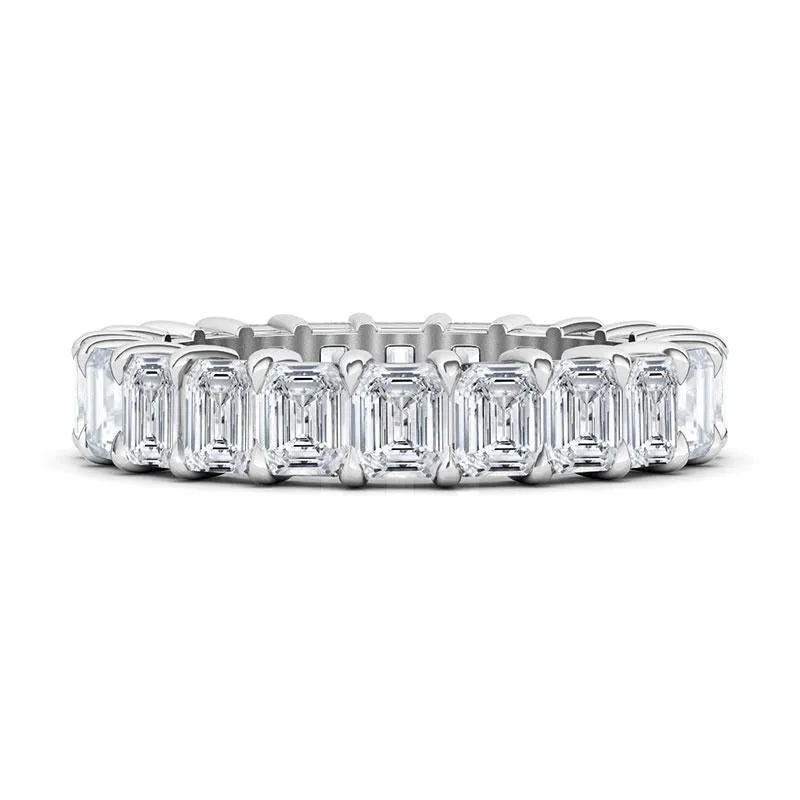 Lab Grown Emerald Cut Diamond Eternity Band
