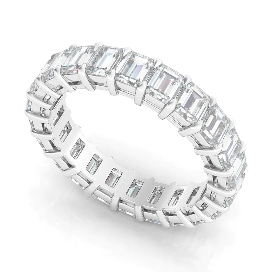 Lab Grown Emerald Cut Diamond Eternity Band