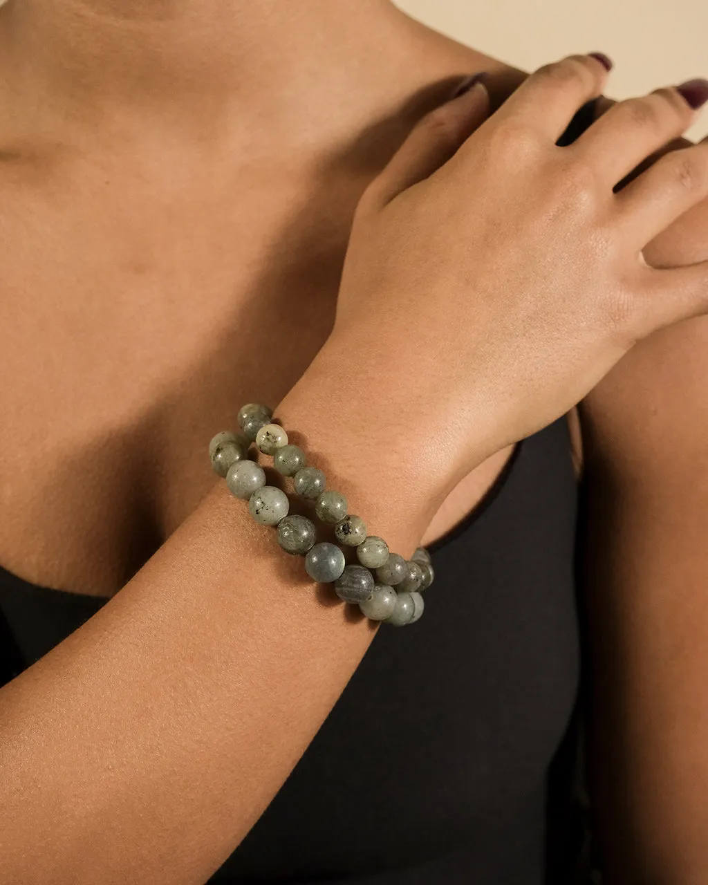 Labradorite Beaded Stretch Bracelet
