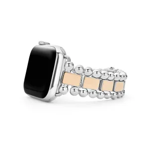 LAGOS Smart Caviar Rose Gold and Silver Link Watchband, 38mm