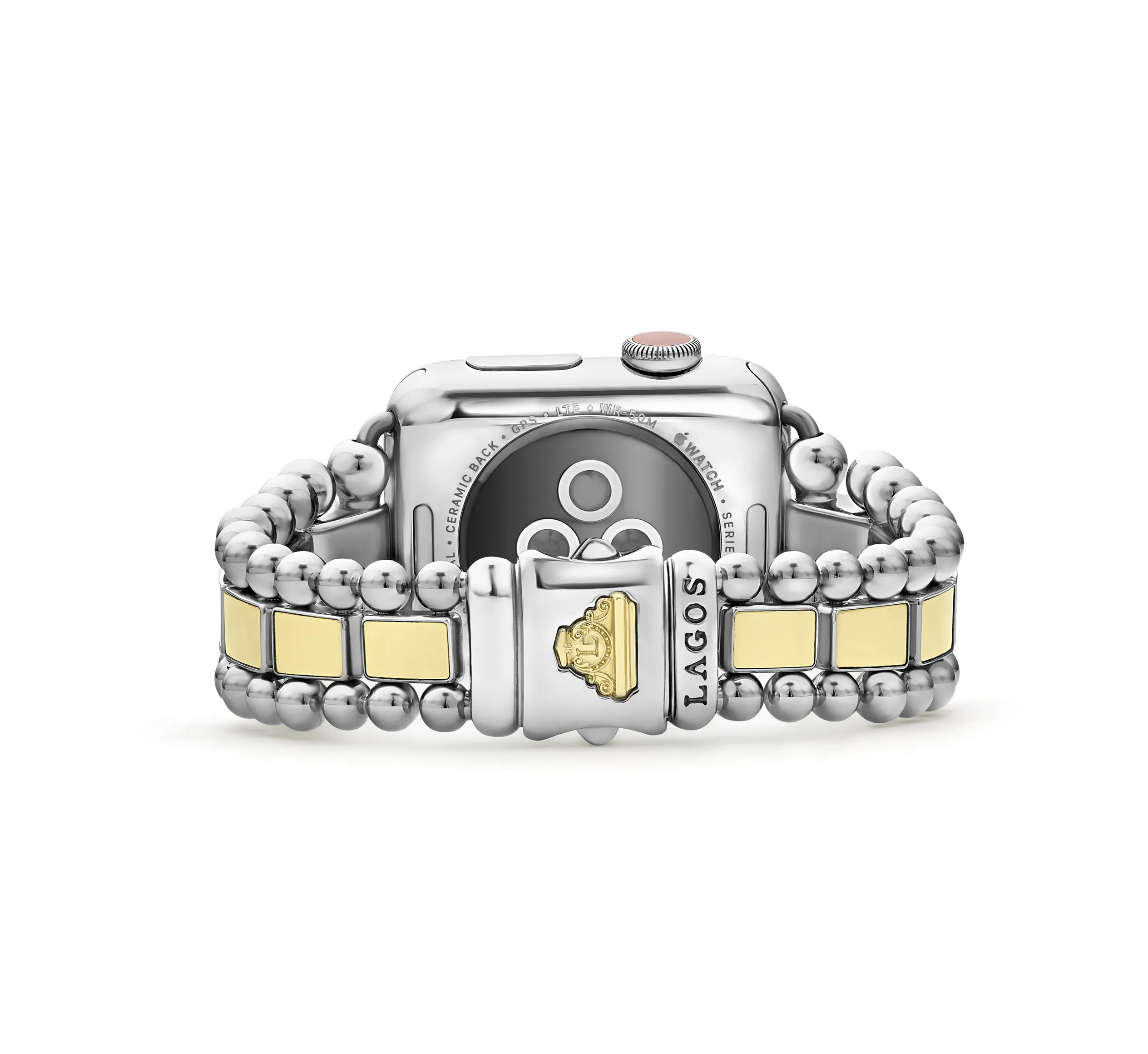 LAGOS Smart Caviar Yellow Gold and Silver Link Watchband, 38mm