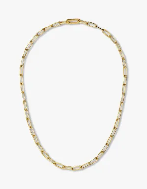 Large Paperclip Necklace - Gold