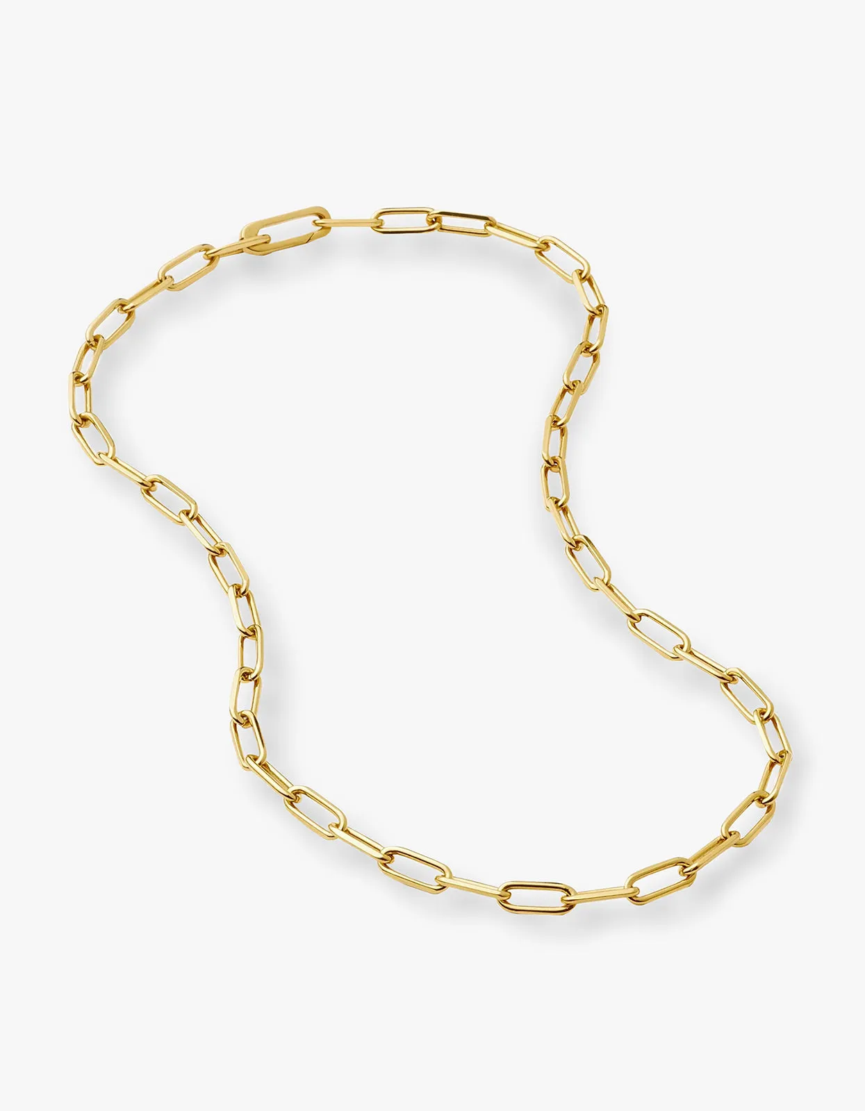 Large Paperclip Necklace - Gold