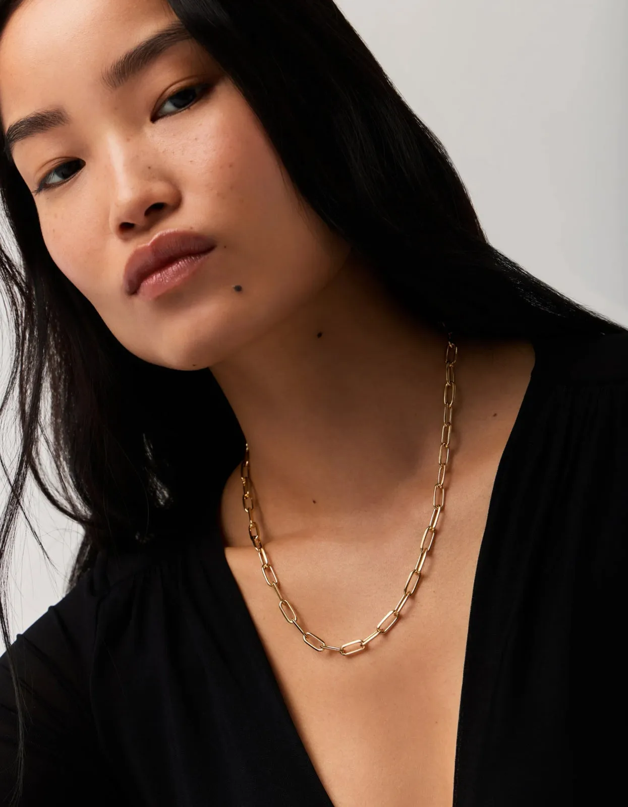 Large Paperclip Necklace - Gold