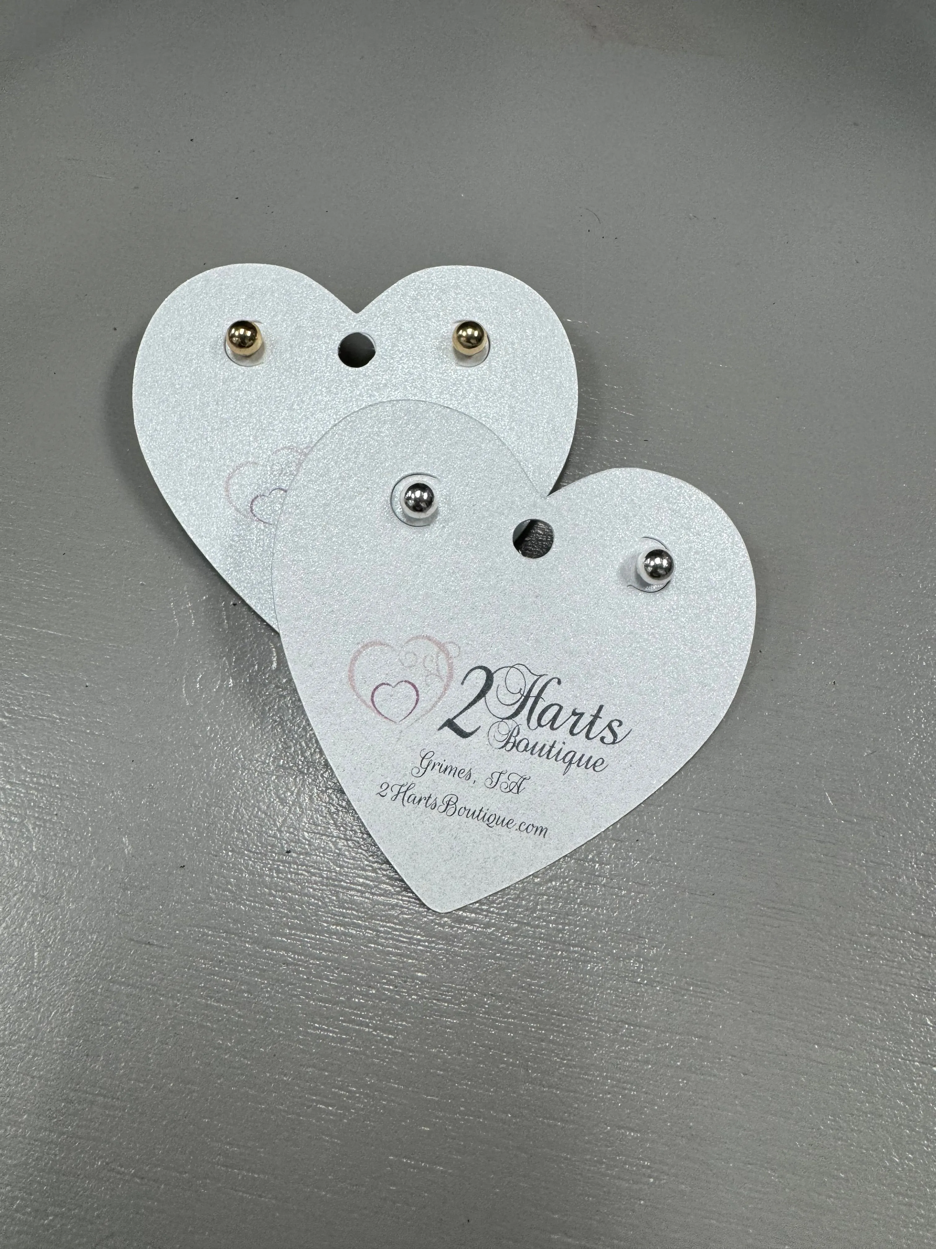 Large Silver Ball Stud Earrings