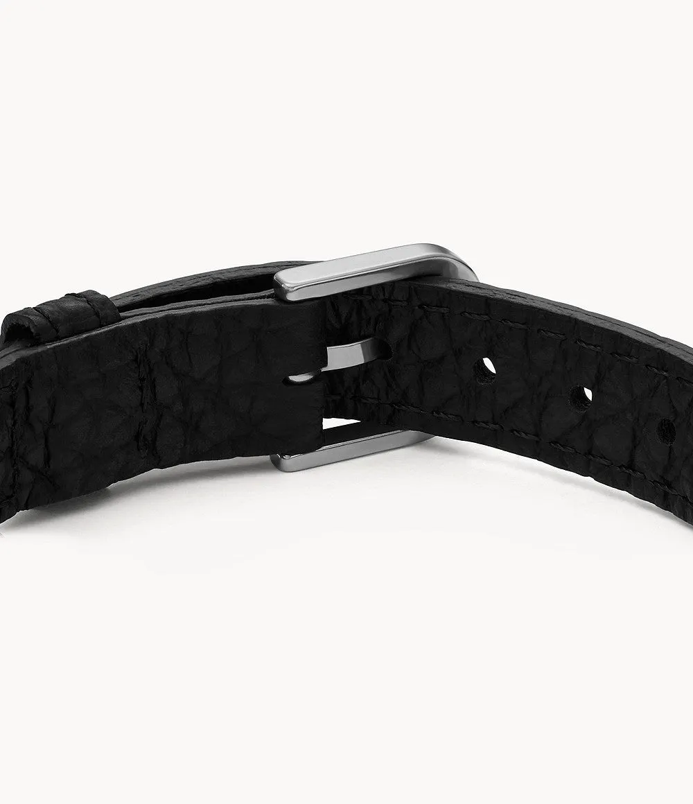 Leather Essentials Black Leather Strap Bracelet