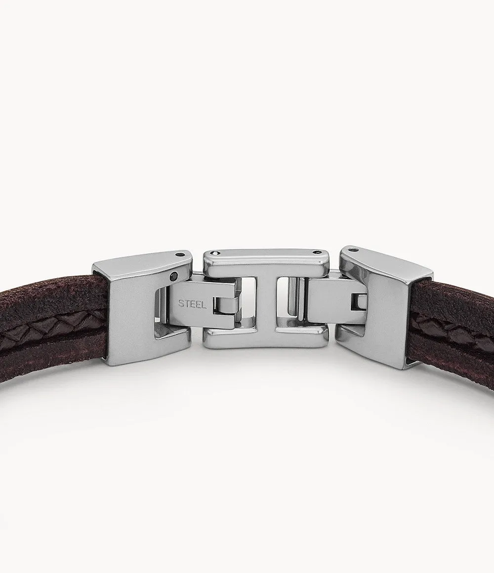 Leather Essentials Brown Leather Strap Bracelet