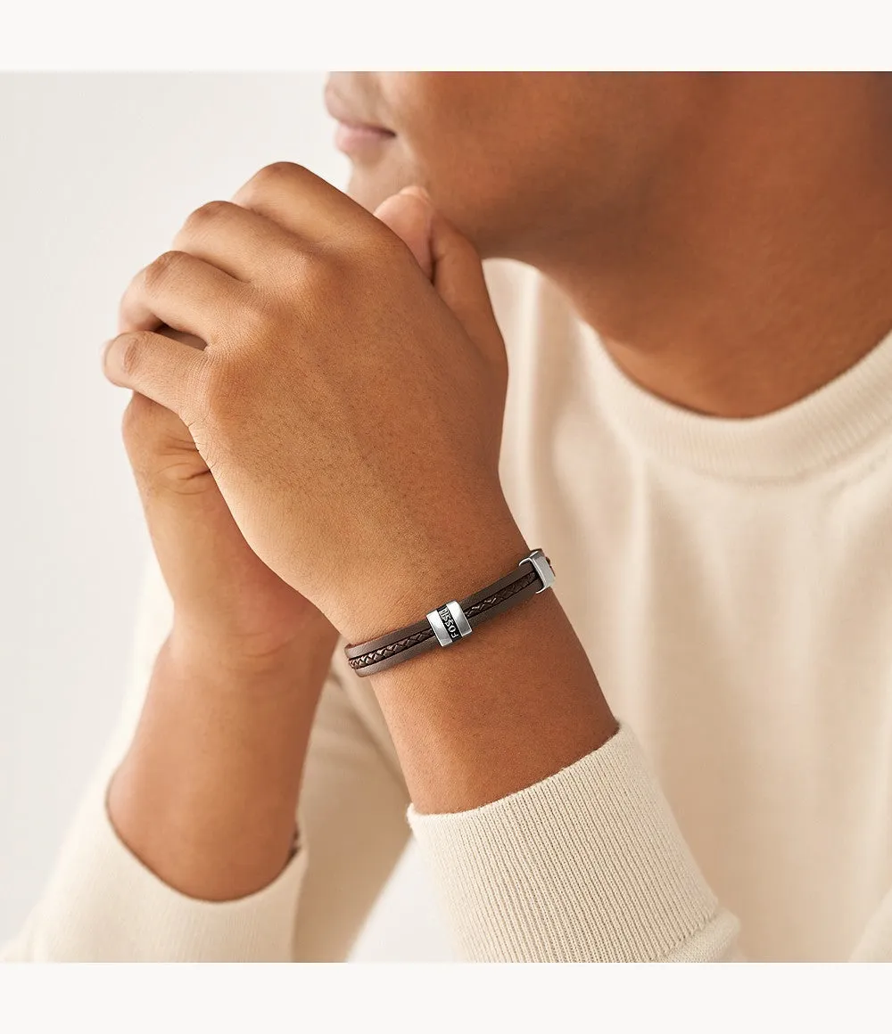Leather Essentials Brown Leather Strap Bracelet
