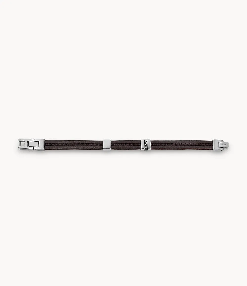 Leather Essentials Brown Leather Strap Bracelet
