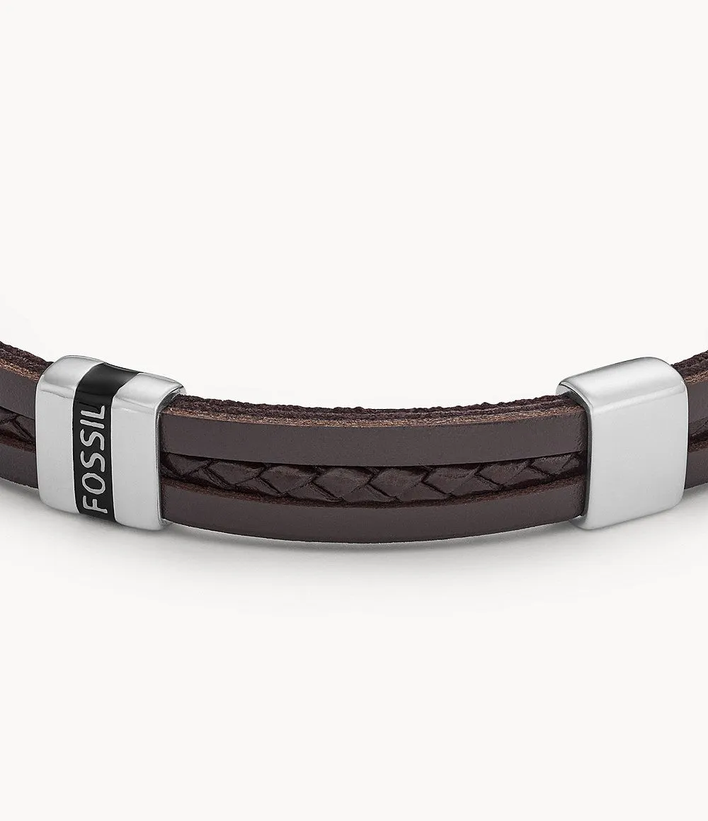 Leather Essentials Brown Leather Strap Bracelet