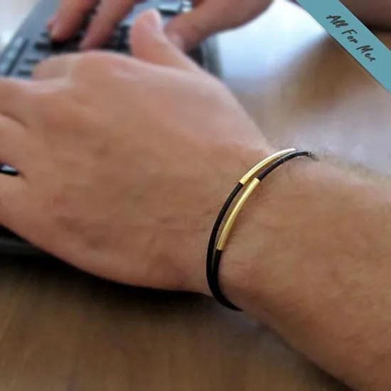 Leather Wrapped Bracelet for Men - Gift for him