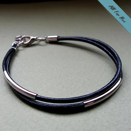 Leather Wrapped Bracelet for Men - Gift for him