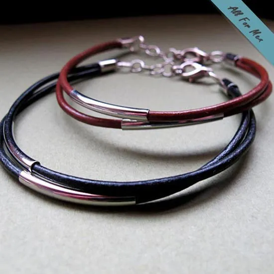 Leather Wrapped Bracelet for Men - Gift for him