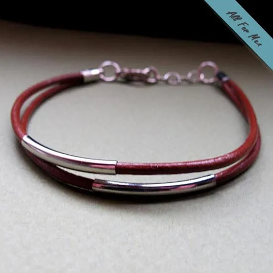Leather Wrapped Bracelet for Men - Gift for him