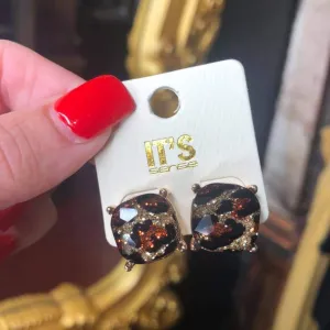 Leopard & Love Stud Earrings