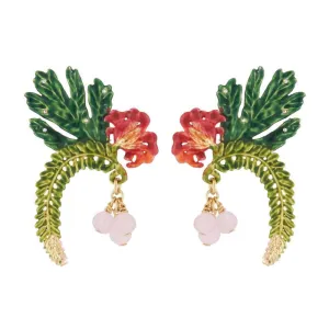 Les Nereides,Coco Plums, Passion Flower And Tropical Leaves Stud Earrings,One Size