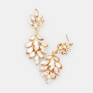 Light Topaz Crystal Marquise Stone Drop Dangle Earrings | Prom Earrings | 434228
