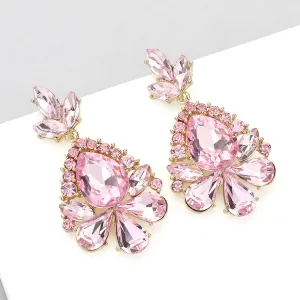 Little Girls Pink Crystal Pageant Earrings | 346169