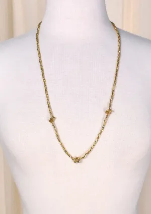 Long Shiny Gold Knotted Necklace