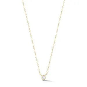 Lulu Jack Single Bezel Diamond Necklace in Yellow Gold