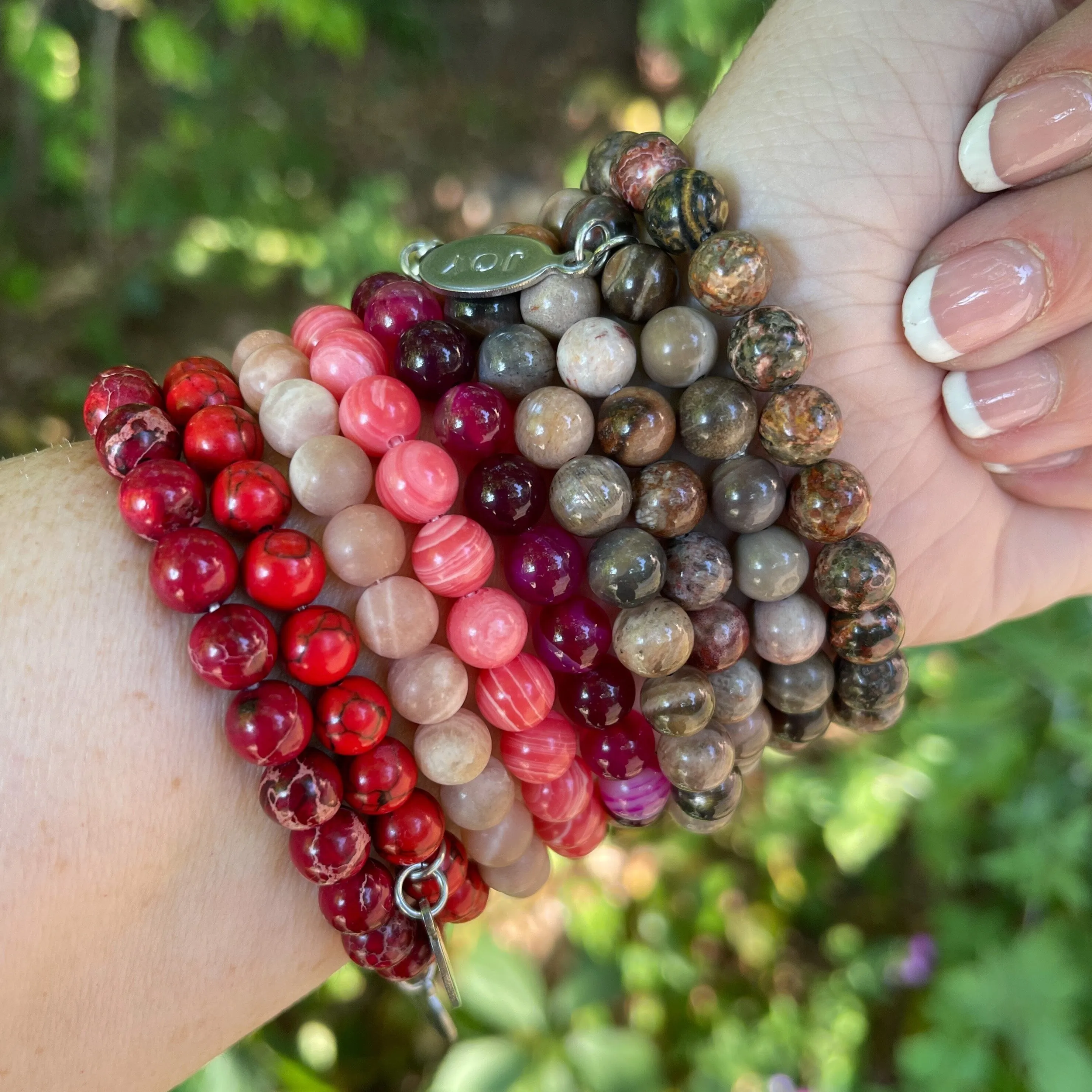 Magenta Pink Dragon Bead Bracelet | STRONG Charm |8mm | Natural Stone | Womens