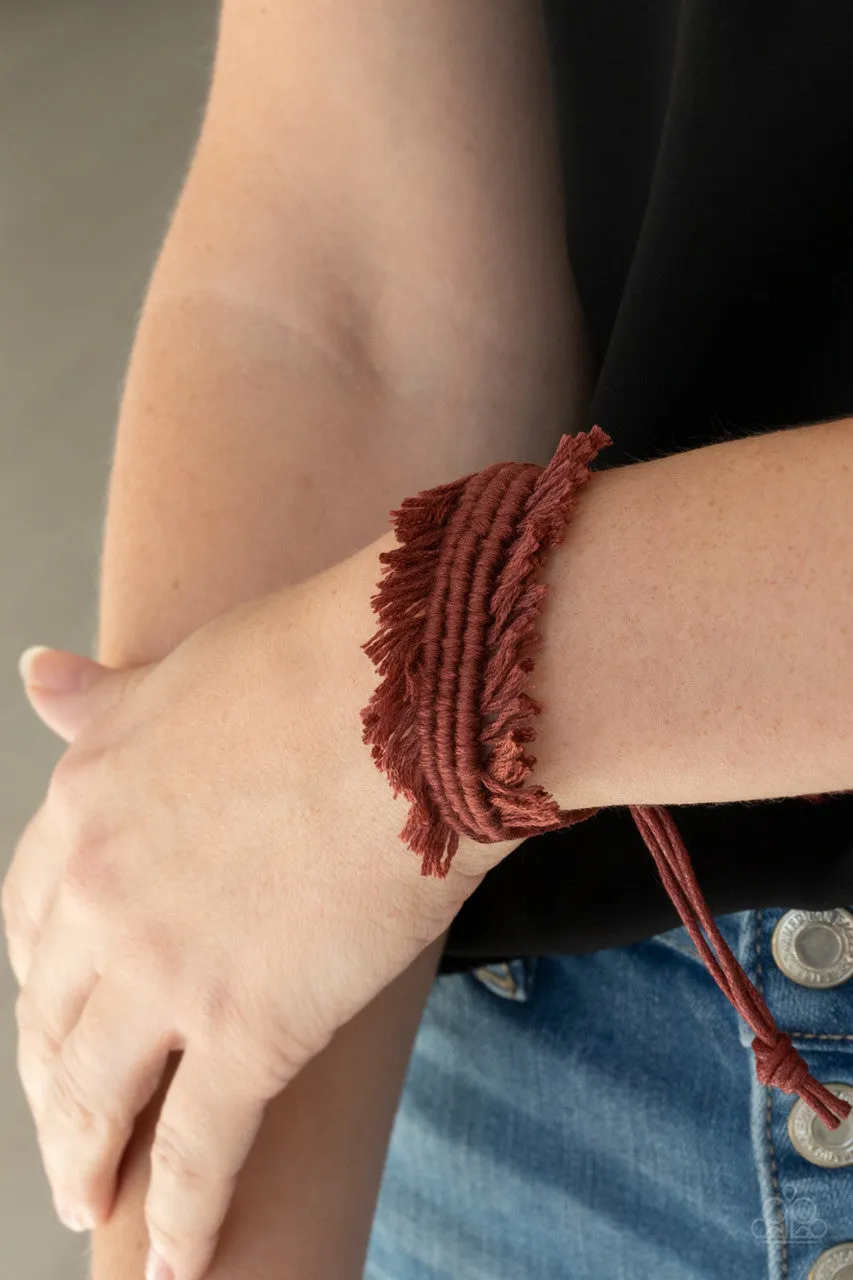 Make Yourself at HOMESPUN Brown Paparazzi Bracelet
