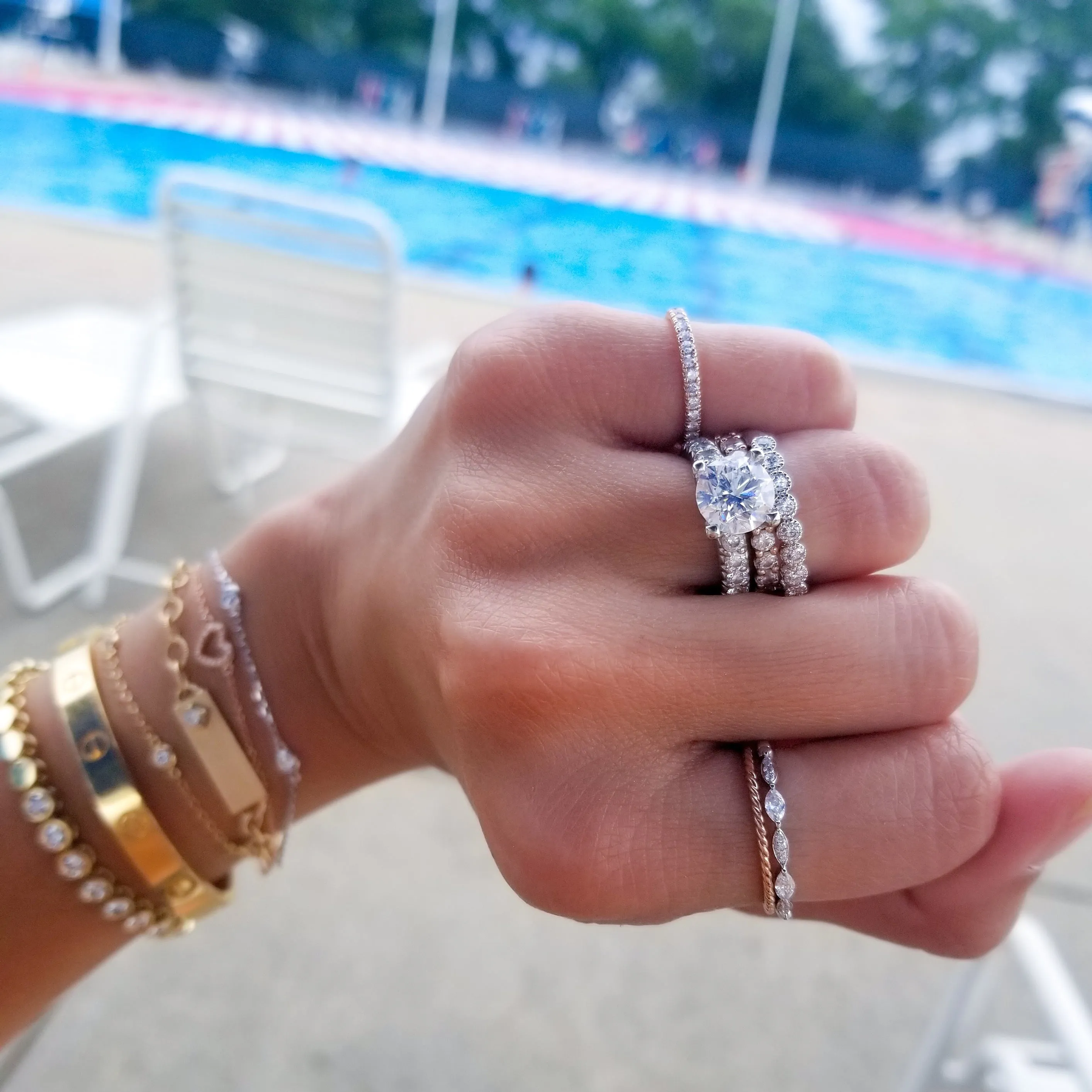 Marquise and Round Diamond Stackable Band