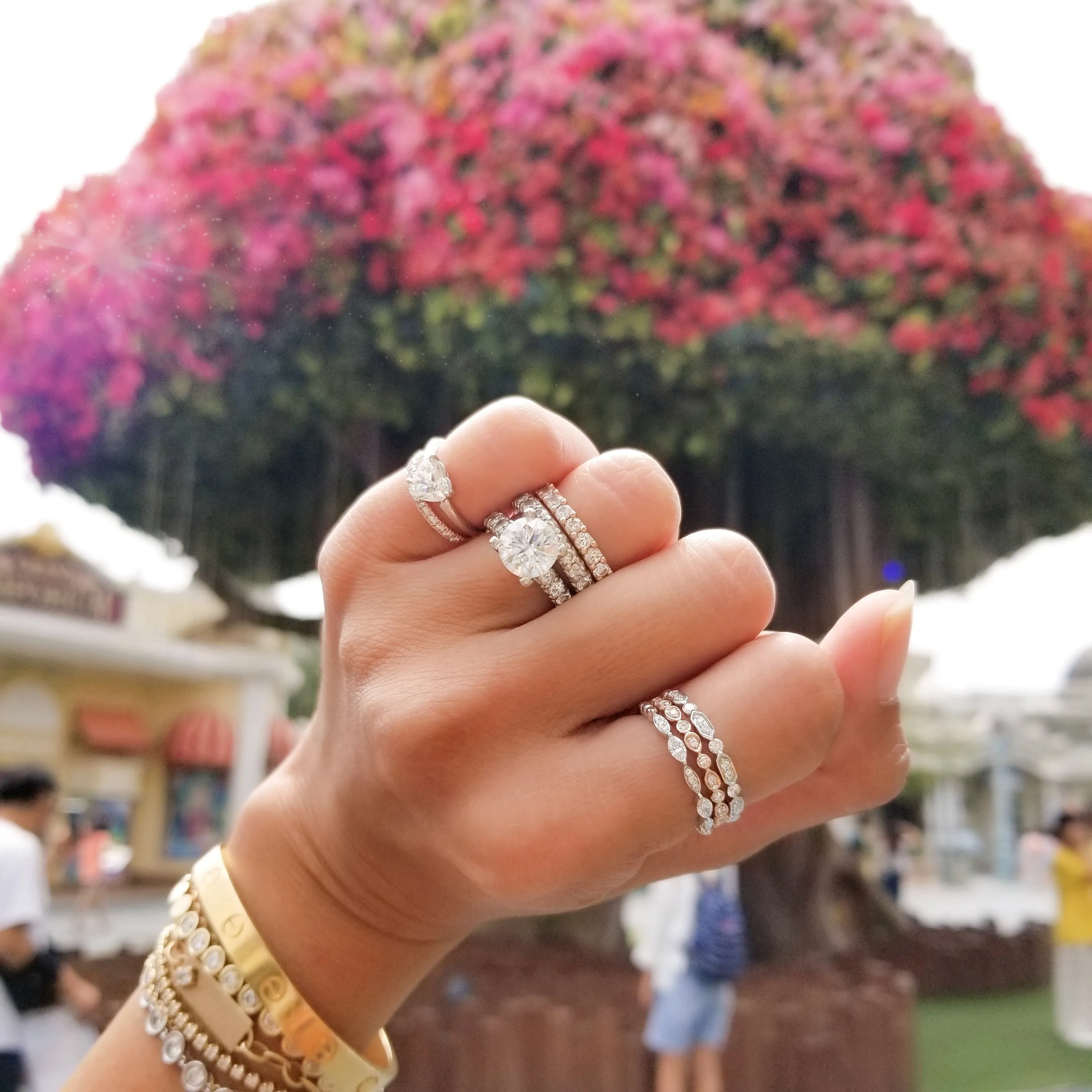 Marquise and Round Diamond Stackable Band