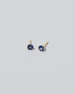 Martini Stud Earrings - Blue & White Sapphire