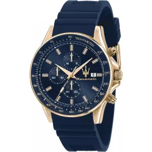 Maserati Sfida Blue Silicone Strap Blue Dial Quartz Watch for Gents - R8871640004