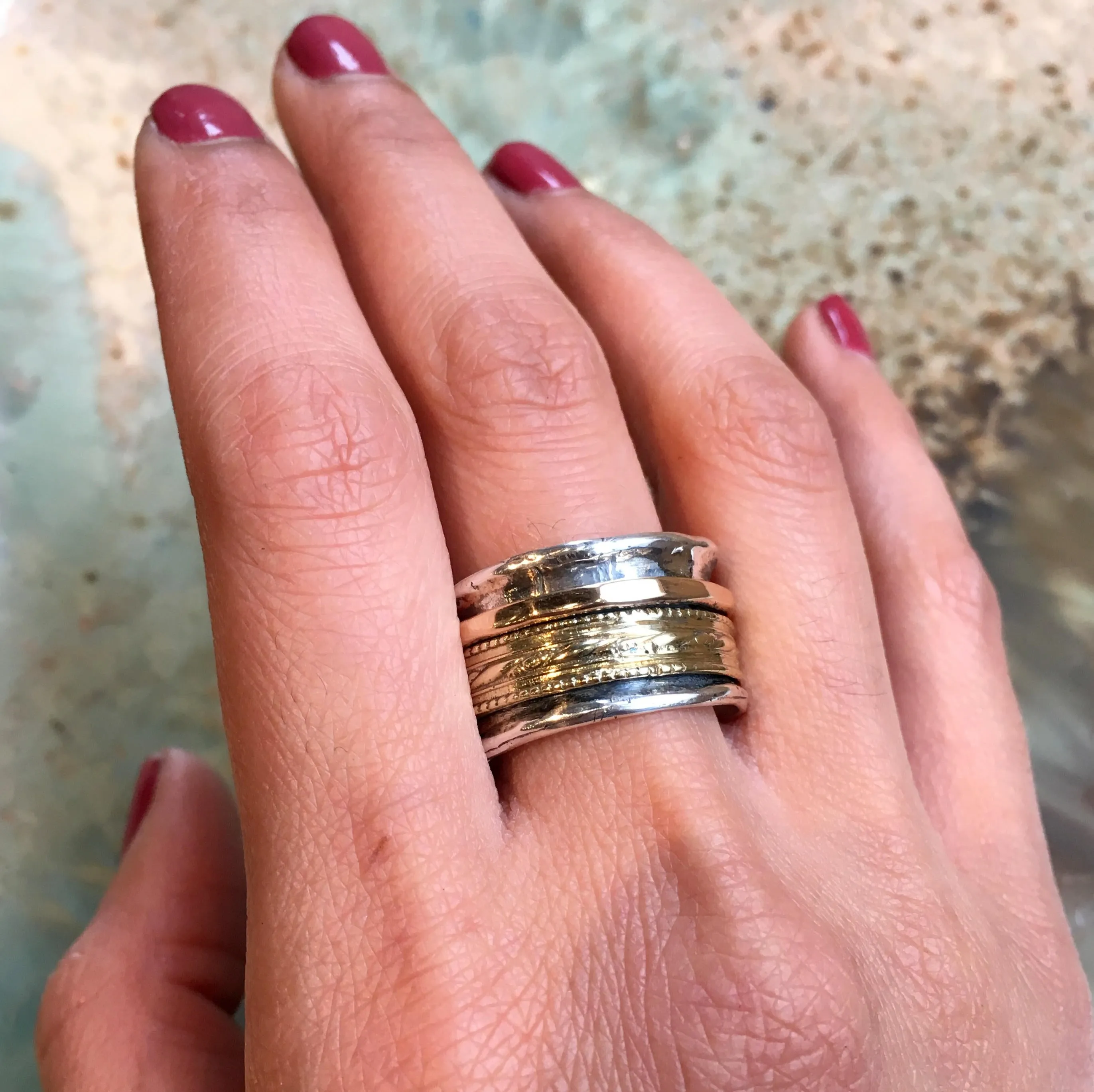Meditation Silver Gold Band - All of Me.