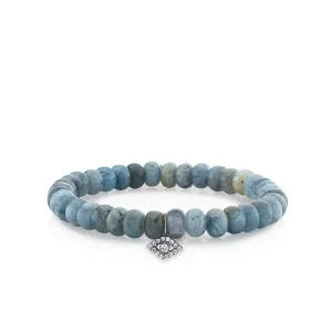 Men's Collection Black Rhodium & Diamond Eye on Labradorite