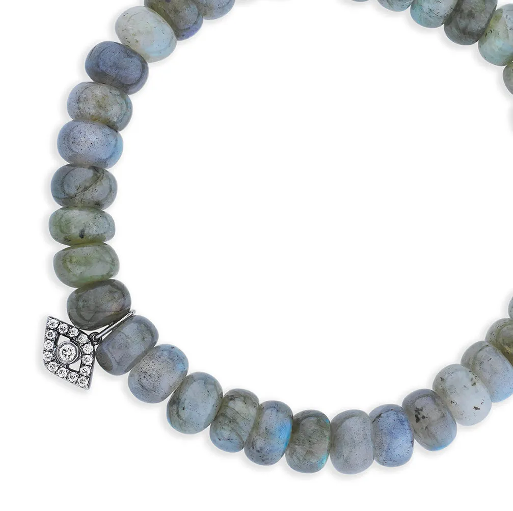 Men's Collection Black Rhodium & Diamond Eye on Labradorite