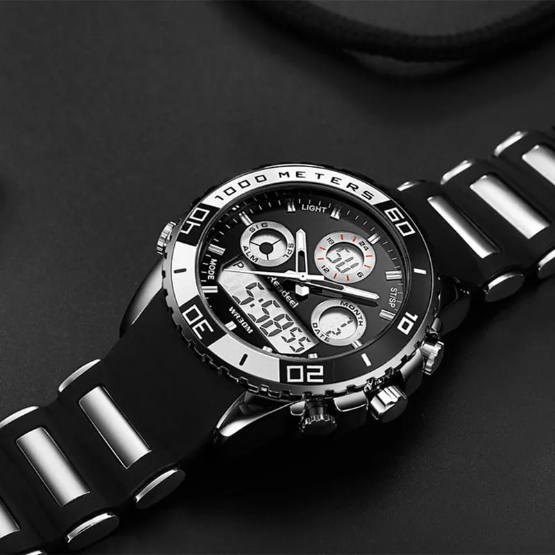 Men's Multifunctional Waterproof Watches with LED Display