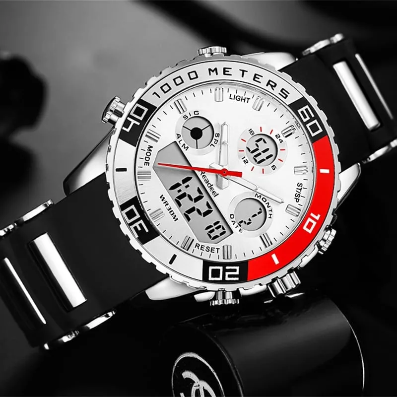 Men's Multifunctional Waterproof Watches with LED Display