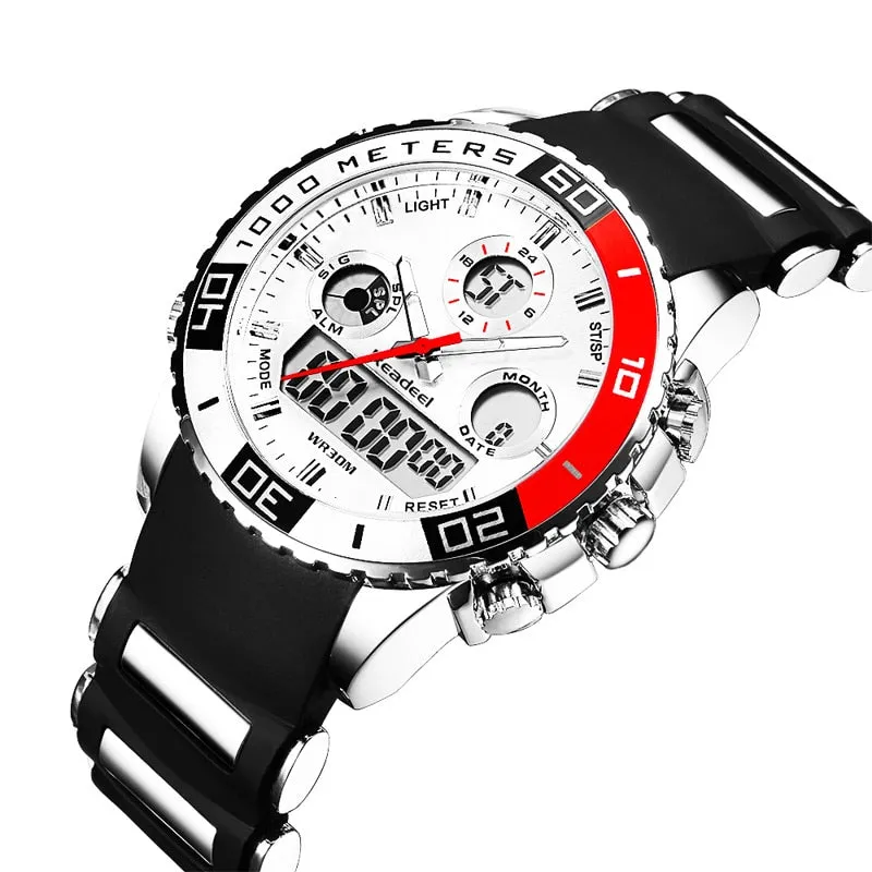 Men's Multifunctional Waterproof Watches with LED Display