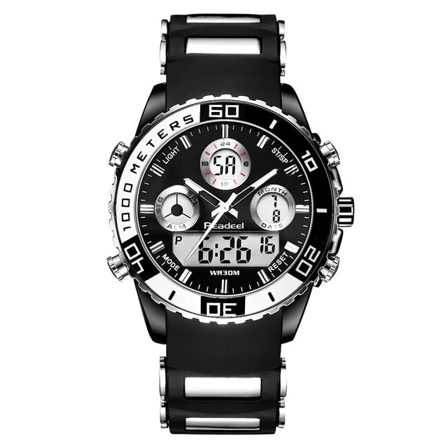 Men's Multifunctional Waterproof Watches with LED Display