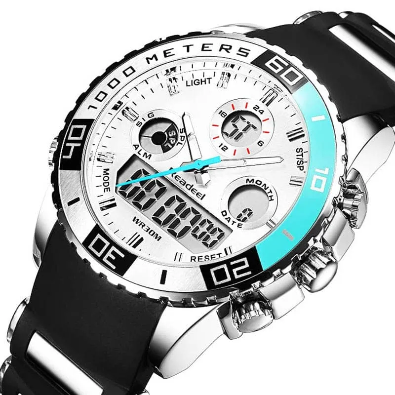 Men's Multifunctional Waterproof Watches with LED Display