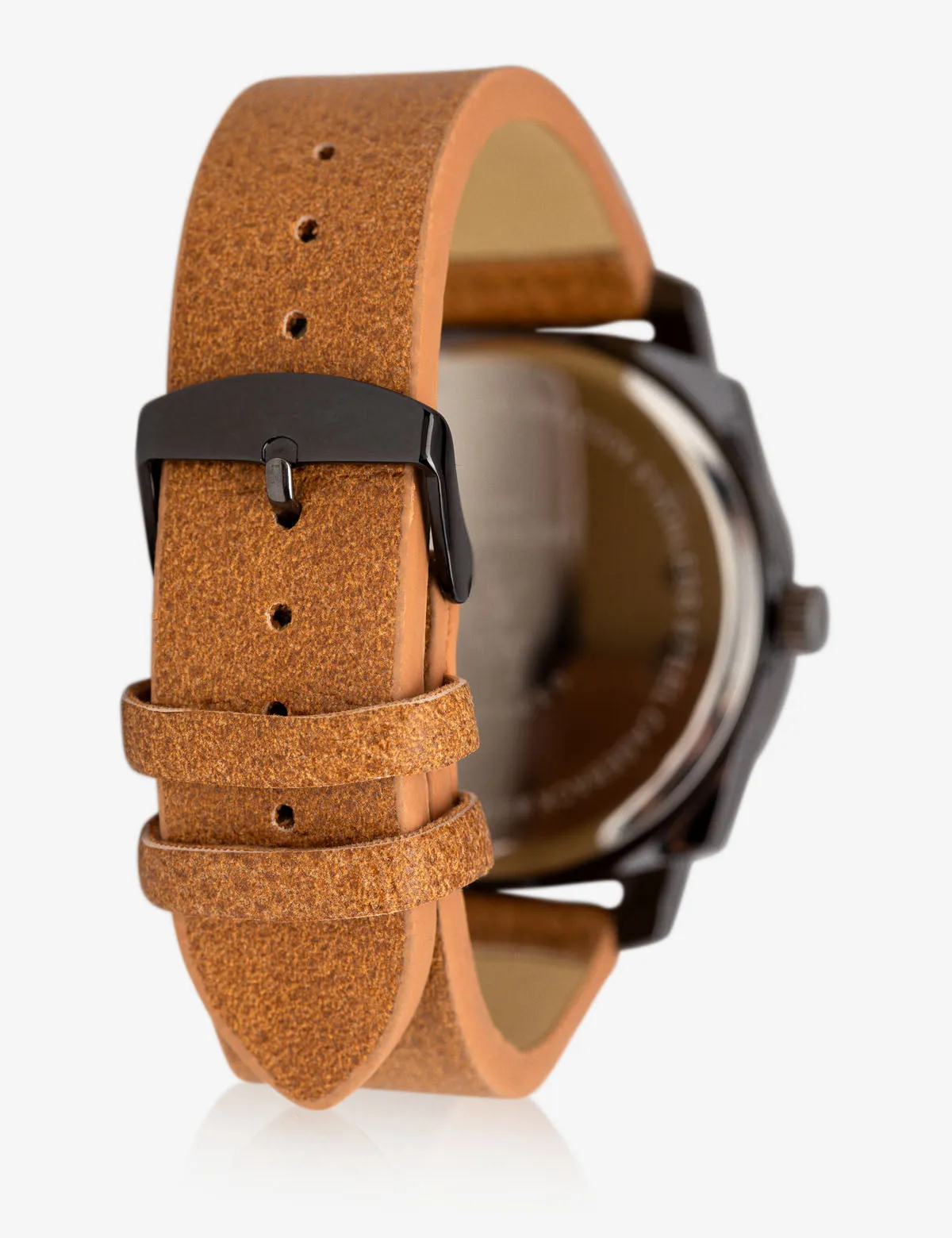 MEN'S PEBBLED FAUX LEATHER & STAINLESS STEEL WATCH