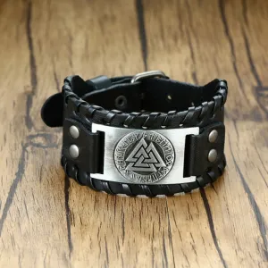 Men’s Stylish Viking Leather Punk Wrap Bracelets