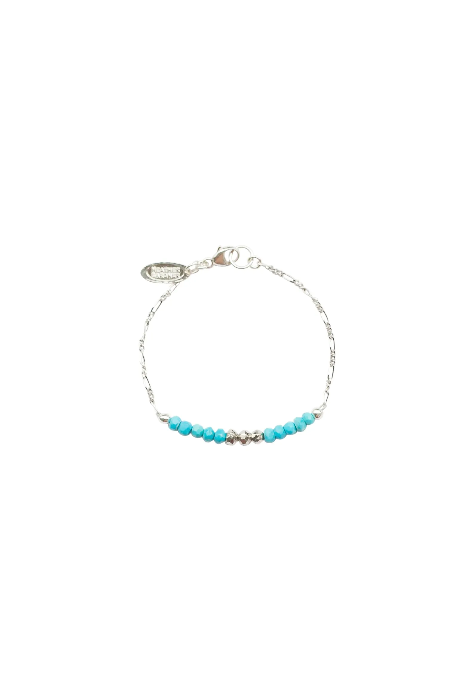 Mermaid Gemstone Necklace Mommy & Me Set in Silver w/Turquoise