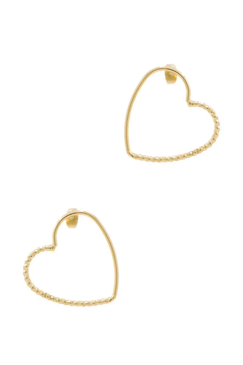 Metal Heart Stud Earring