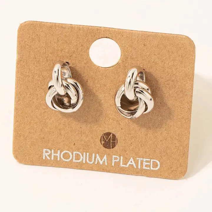 Metallic Knot Stud Earrings